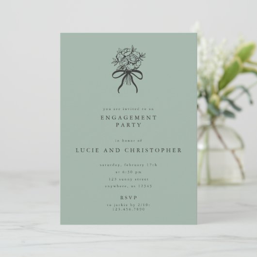 Modern Engagement Party Invitation 招待状 (スタンド正面)