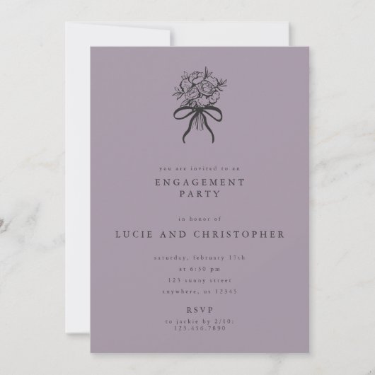 Modern Engagement Party Invitation 招待状 (正面)