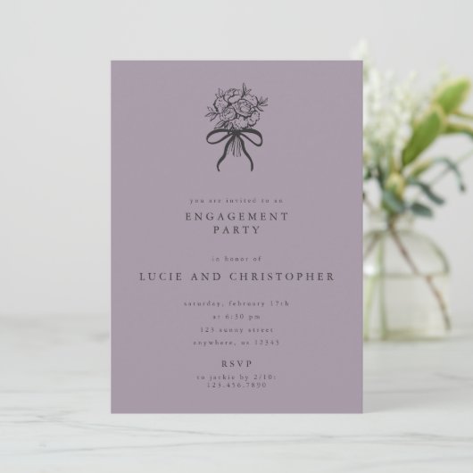 Modern Engagement Party Invitation 招待状 (スタンド正面)