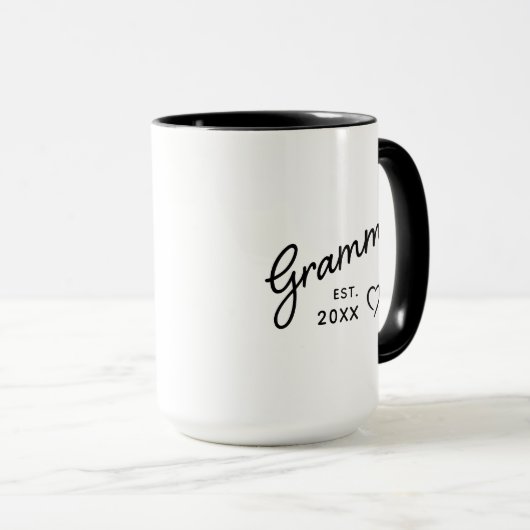 Modern Established Date Grammy Coffee  マグカップ (正面右)