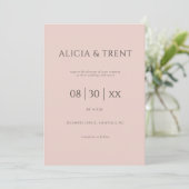 Modern Estate Blush Pink Wedding Invitation 招待状 (スタンド正面)
