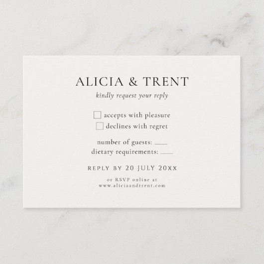 Modern Estate RSVP Card | Minimalist Elegant (正面)