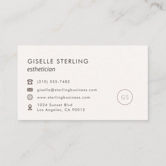 Modern Esthetician Blush Pink Minimalist Luxury  名刺 (裏面)