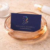 Modern Esthetician Skincare Healing Hand Dark Blue 名刺