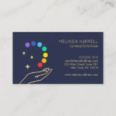 Modern Esthetician Skincare Healing Hand Dark Blue 名刺 (裏面)