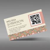 Modern Esthetician Skincare QR Retro Geometric Bus 名刺