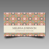 Modern Esthetician Skincare QR Retro Geometric Bus 名刺