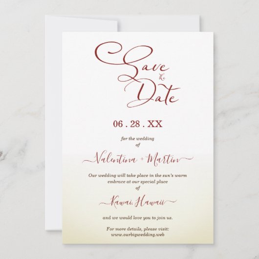 Modern Eternal Love Brustroke Photo Heart Wedding (裏面)