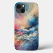 Modern Ethereal Cloud Flow Phone Case Vibrant Blue Case-Mate iPhoneケース (裏面)