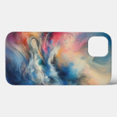 Modern Ethereal Cloud Flow Phone Case Vibrant Blue Case-Mate iPhoneケース (裏面 (横))