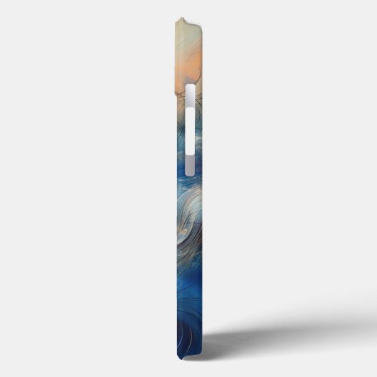 Modern Ethereal Cloud Flow Phone Case Vibrant Blue Case-Mate iPhoneケース (裏面 / 左)
