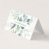 Modern Eucalyptus Greenery QR Code Elegant 名刺 (正面)