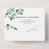 Modern Eucalyptus Greenery Wedding オールインワン招待状 (裏面)