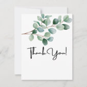 Modern Eucalyptus Greenery Wedding サンキューカード (正面)