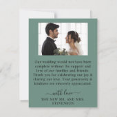 Modern Eucalyptus Greenery Wedding サンキューカード (裏面)