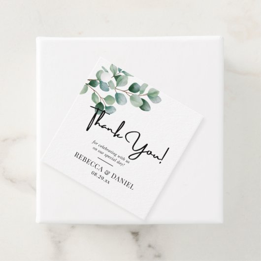 Modern Eucalyptus Greenery Wedding フェイバータグ (インサイチュ)