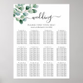 Modern Eucalyptus Greenery Wedding ポスター (正面)