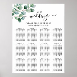 Modern Eucalyptus Greenery Wedding ポスター