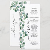 Modern Eucalyptus Greenery Wedding メニュー (正面/裏面)