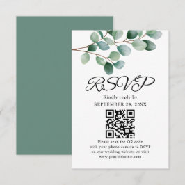 Modern Eucalyptus Greenery Wedding 出欠カード