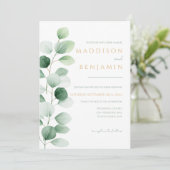 Modern Eucalyptus Greenery Wedding 招待状 (スタンド正面)