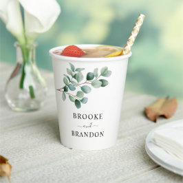 Modern Eucalyptus Greenery Wedding 紙コップ
