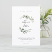 Modern Eucalyptus Greenery Wedding QR Code RSVP 招待状 (スタンド正面)