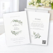 Modern Eucalyptus Greenery Wedding QR Code RSVP 招待状
