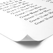 Modern Eucalyptus Greenery Wedding Seating Chart ポスター (角)