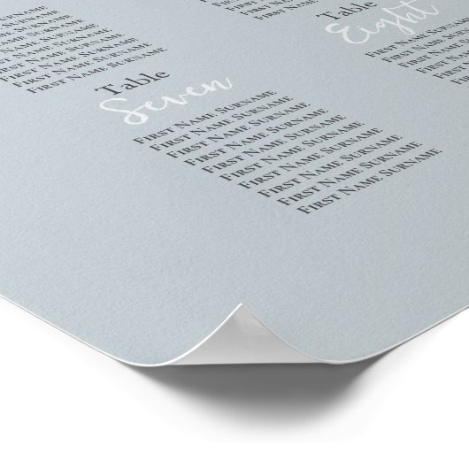 Modern Eucalyptus Seating Chart~12 Tables ポスター (角)