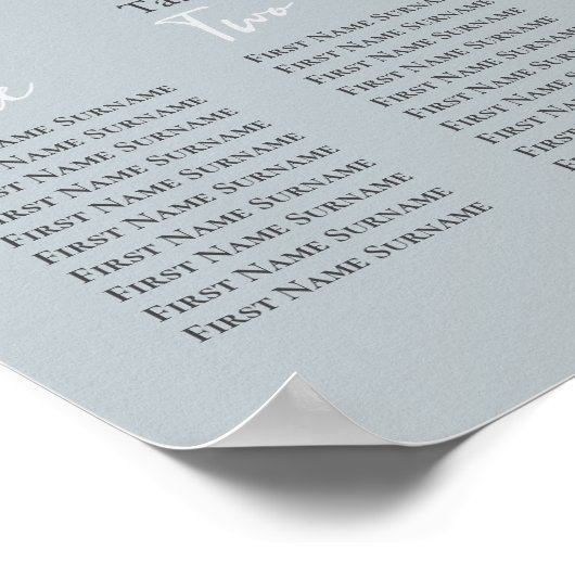 Modern Eucalyptus Seating Chart 6 Tables ポスター (角)