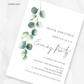 Modern Eucalyptus Wedding Evening Party Invitation 招待状