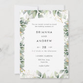 Modern Eucalyptus Wedding Invitation Einladung 招待状 (正面)