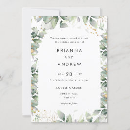 Modern Eucalyptus Wedding Invitation Einladung 招待状