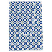 Modern Evil Eye Pattern Blue & Gold Protection ミディアムペーパーバッグ (裏面)
