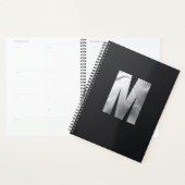 Modern Executive Monogram | Bold Silver Foil プランナー手帳 (ディスプレー)