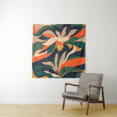 Modern exotic jungle plants illustration pattern.  タペストリー (インサイチュ(横))