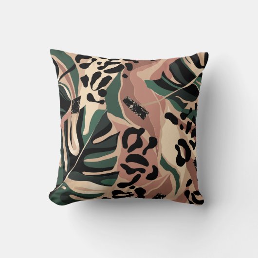 Modern exotic pattern with leopard skin. Creative クッション (正面)