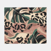 Modern exotic pattern with leopard skin. Creative フリースブランケット (正面(横))