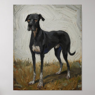  Modern Expressionist Dog Art Poster ポスター