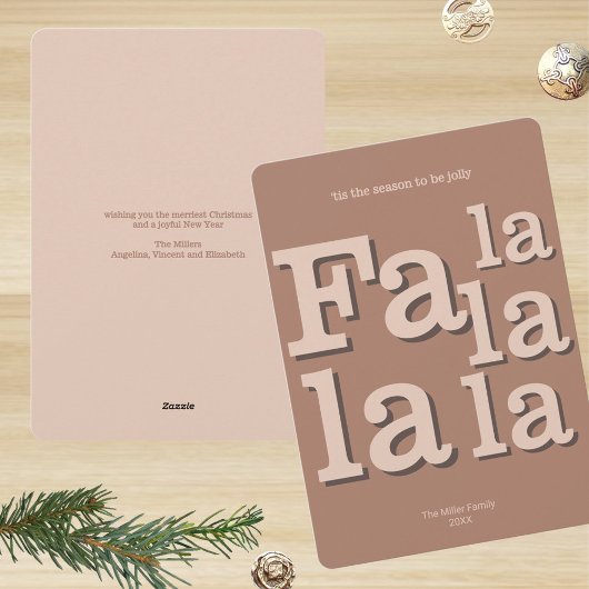Modern Fa La Mocha Simple Typography Chic シーズンカード