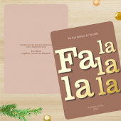 Modern Fa La Mocha Simple Typography Gold 箔シーズンカード
