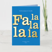 Modern Fa La Sky Blue Simple Minimal Chic Gold 箔シーズンカード (正面)