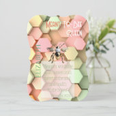 Modern Faith Peach Pink Yellow Green Hive Gold Bee 招待状 (スタンド正面)