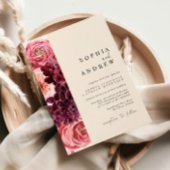 Modern Fall Flowers Autumn Wedding 招待状