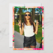 Modern fall pink peach floral chic photo Sweet 16 招待状 (裏面)