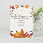 Modern Fall Thanksgiving Dinner Invitation 招待状 (スタンド正面)
