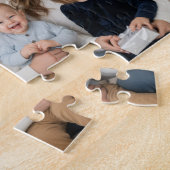 Modern FAMILY 16 Photo Collage Script Heart ジグソーパズル (側面)