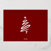 Modern Family 3 Photo Collage Elegant Christmas 箔シーズンカード (裏面)