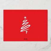 Modern Family 3 Photo Collage Elegant Christmas 箔シーズンカード (裏面)